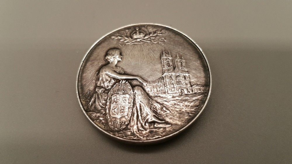 Superb Antique Silver Coronation Medal, King Edward VII and Queen Alexandra 1902 View II