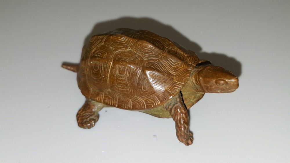 Japanese Meiji Miniature Bronze Turtle View II