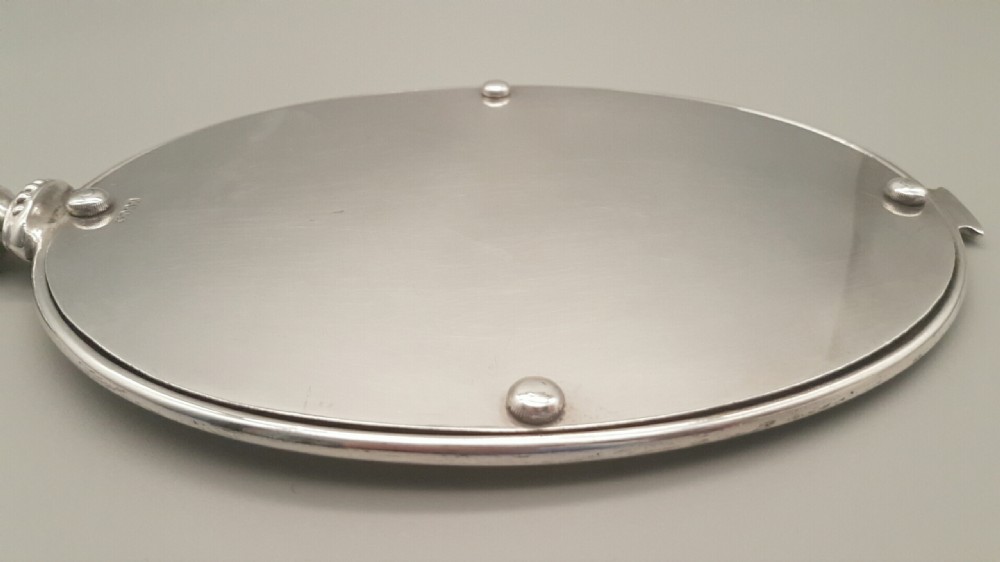 Lovely Large Victorian Silver Plate Hand Mirror with Original Case  View VIII