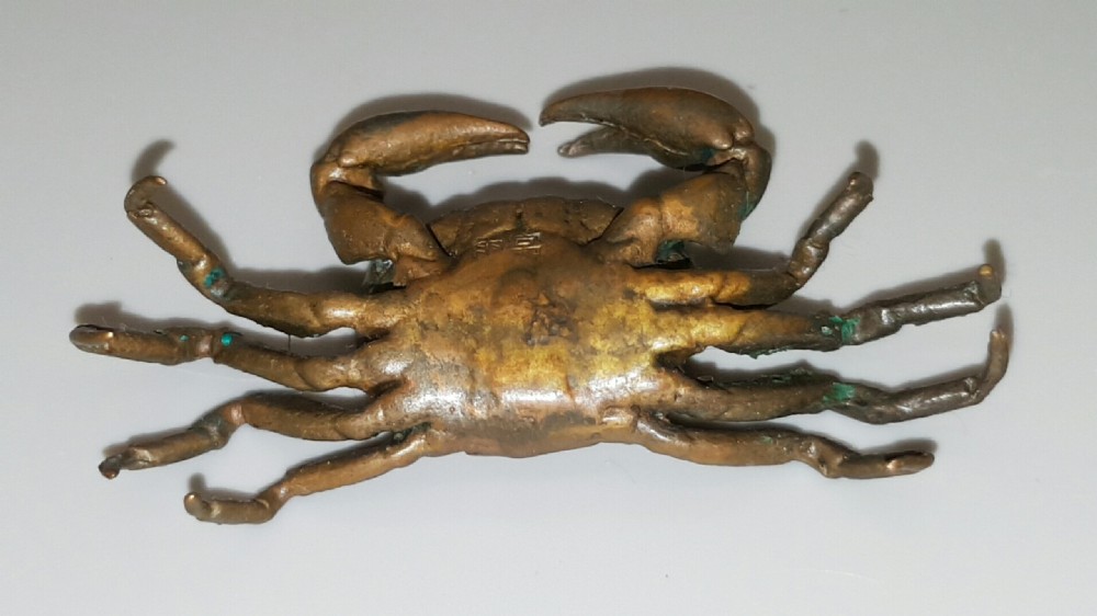 Nice Meiji Japanese Miniature Bronze Crab View III