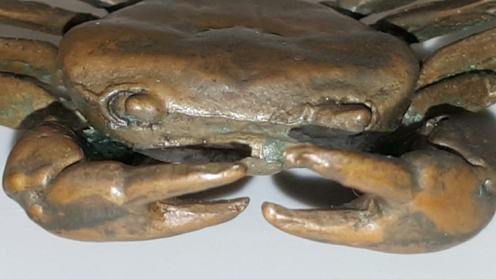 Nice Meiji Japanese Miniature Bronze Crab View V