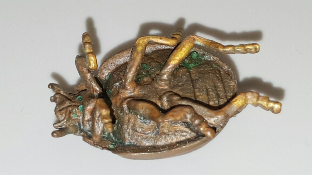 Charming Meiji Japanese Miniature Bronze Ladybird View V