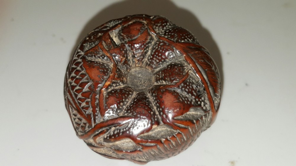 Japanese Meiji Boxwood Netsuke of Tangerine Dragon View VI