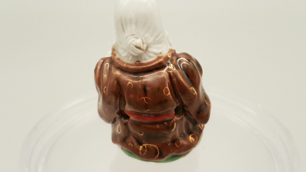 Japanese Meiji Porcelain Kutani Netsuke of Fukurokuji View II