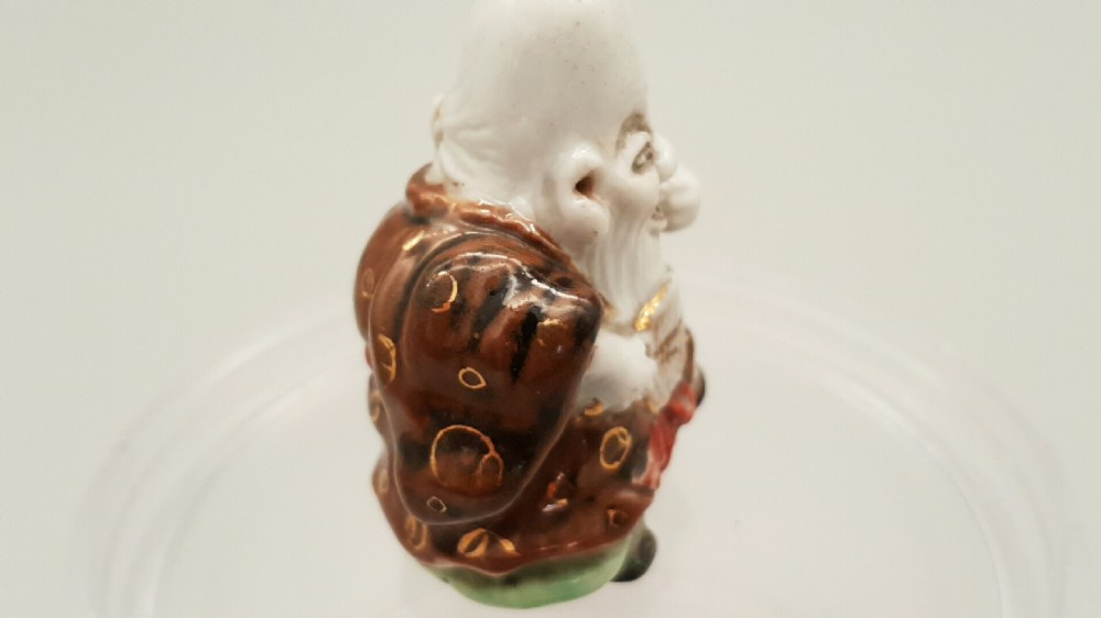 Japanese Meiji Porcelain Kutani Netsuke of Fukurokuji View IV