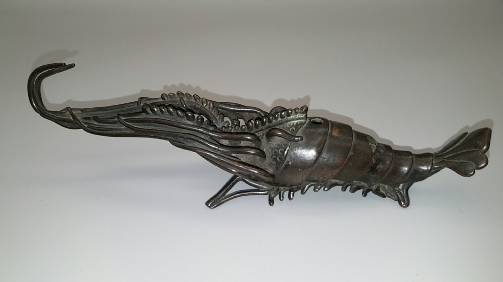 Japanese Meiji (19thC) Bronze Shrimp Water Dropper