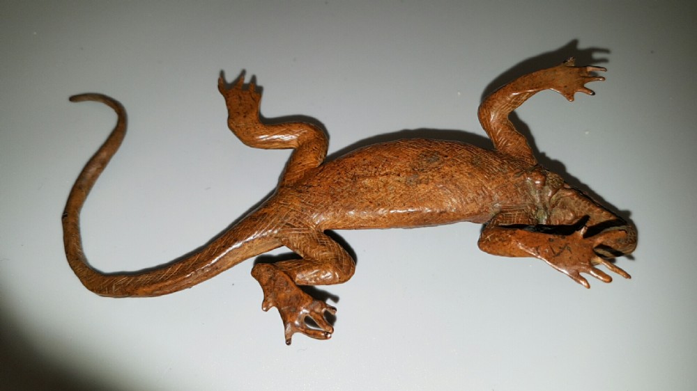 Superb Japanese Meiji Bronze Lizard  View IV