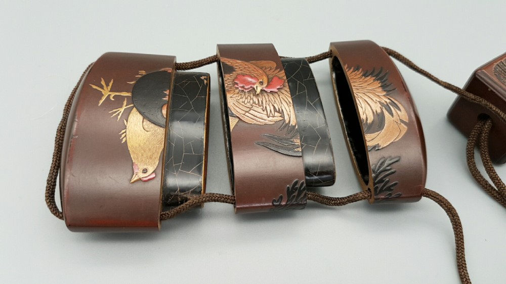 Superb Japanese Edo (18thC) Gold and Brown Lacquer Two-Case Inro by Mitzutani Shutoho View VII