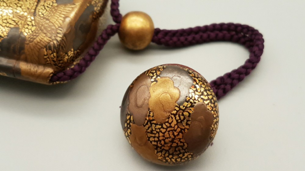 Outstanding Japanese Meiji (19thC) Gold Takamaki-e Inro Depicting Red-Crowned Cranes View VI