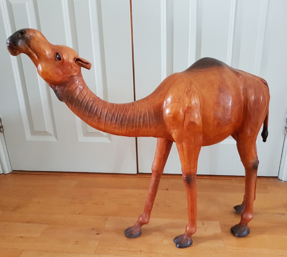 Beautiful Antique Large Leather Dromedary (One-Humped) Camel  