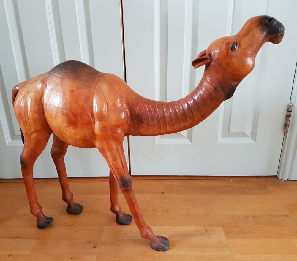 Beautiful Antique Large Leather Dromedary (One-Humped) Camel   View II