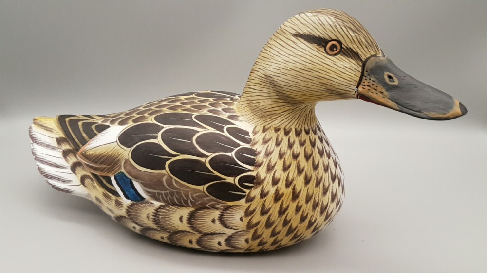 Vintage Painted Wooden Decoy Duck View II