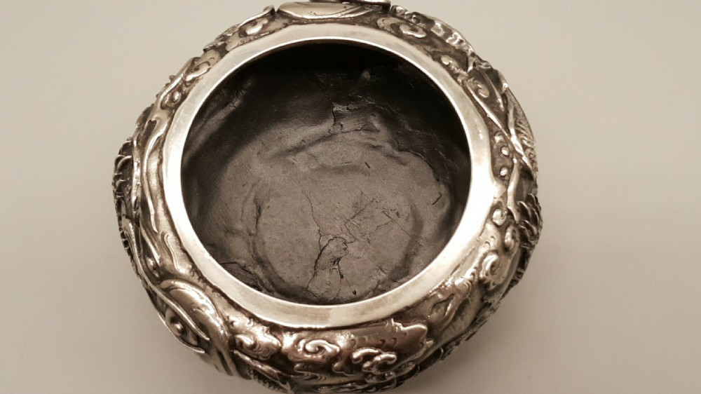 Vintage Japanese Silvered Bronze Dragon Censor View V