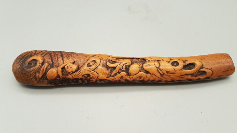 Japanese Edo (19thC) Stag Antler Pipecase (Otoshizutsu) View V