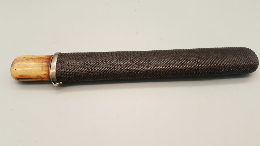 Unusual Japanese Meiji (19thC) Bamboo & Stag Antler Pipecase (Kiseruzutsu) View IV