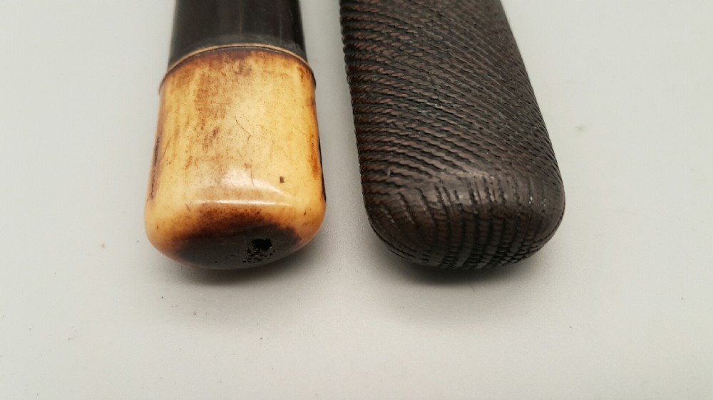 Unusual Japanese Meiji (19thC) Bamboo & Stag Antler Pipecase (Kiseruzutsu) View VI