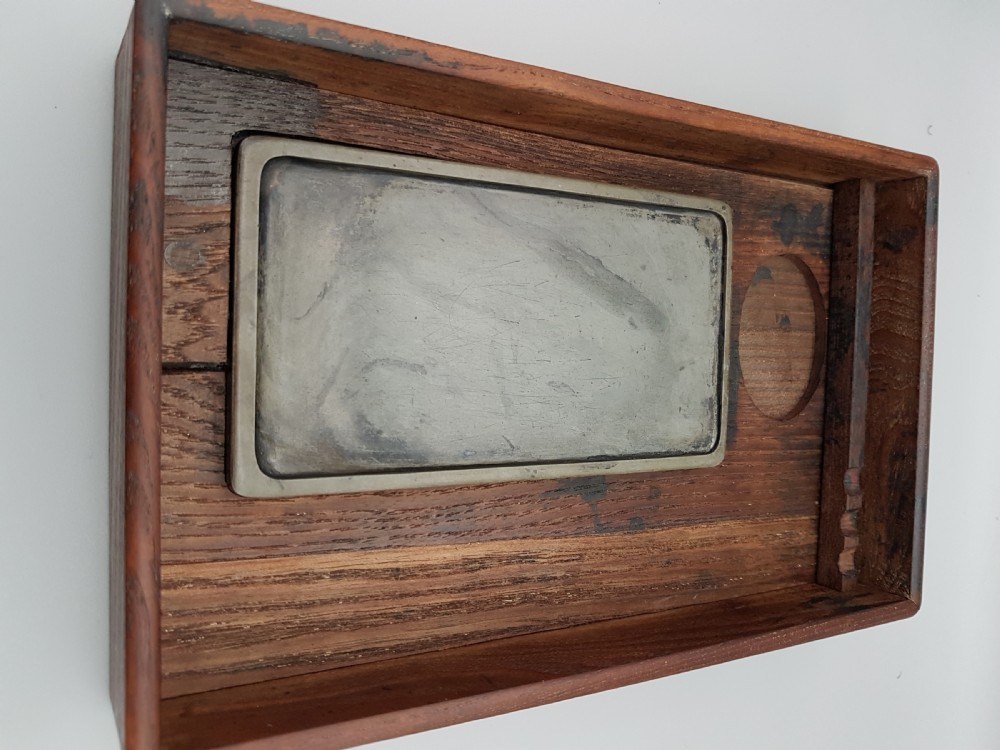 Rare Japanese Meiji (19thC) Mulberry Wood Writing Box (Suzuri-bako) View III