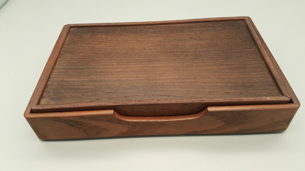 Rare Japanese Meiji (19thC) Mulberry Wood Writing Box (Suzuri-bako) View IX