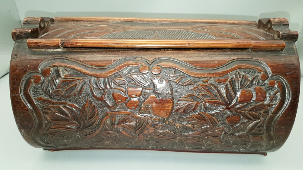 Antique Meiji (19thC) Japanese Carved Wooden (Treen0 Document Box View II