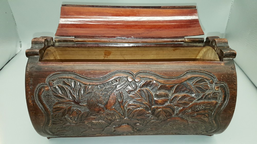 Antique Meiji (19thC) Japanese Carved Wooden (Treen0 Document Box View III