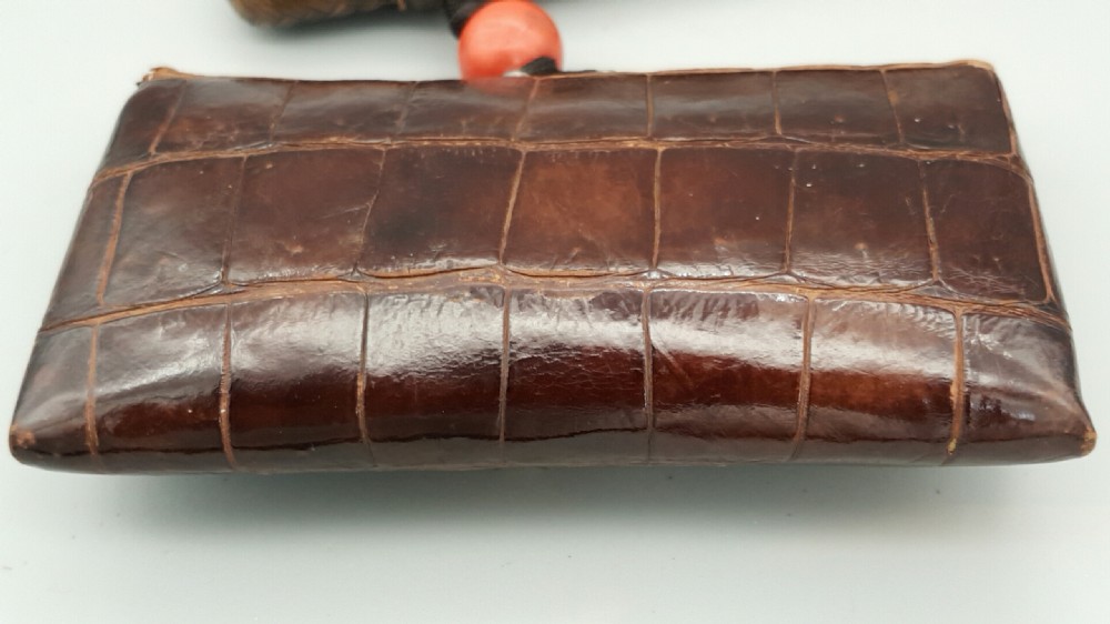 Japanese Edo (mid-19thC) Smoking Set of Pipecase & Tobacco Pouch View VI