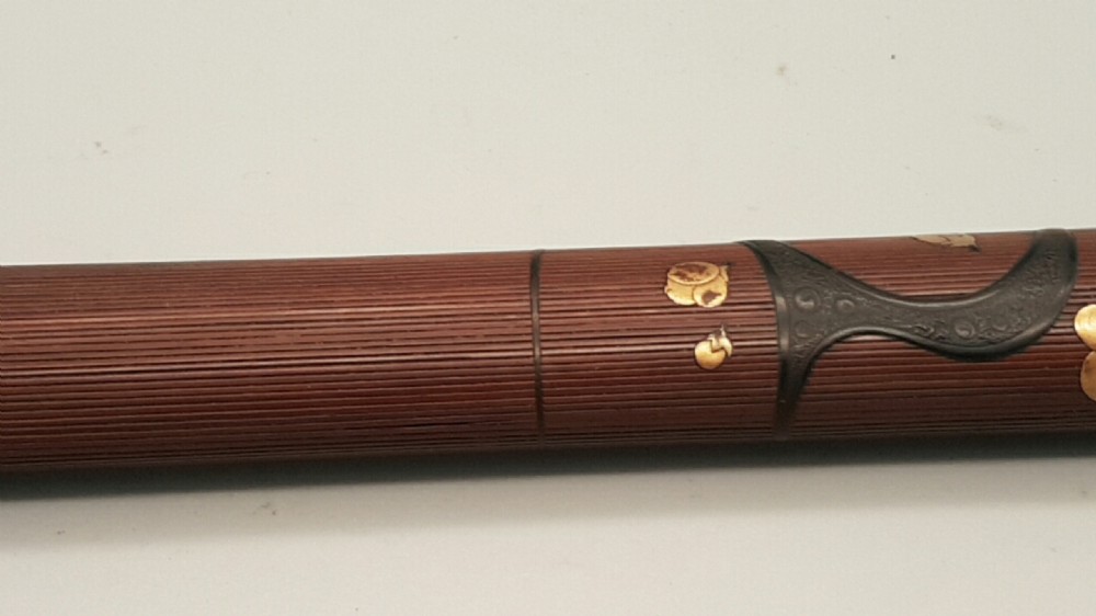 Japanese Meiji (19thC) Rattan & Lacquer Pipecase (Kiseruzutsu) View III