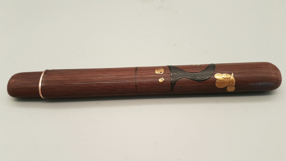 Japanese Meiji (19thC) Rattan & Lacquer Pipecase (Kiseruzutsu) View IV