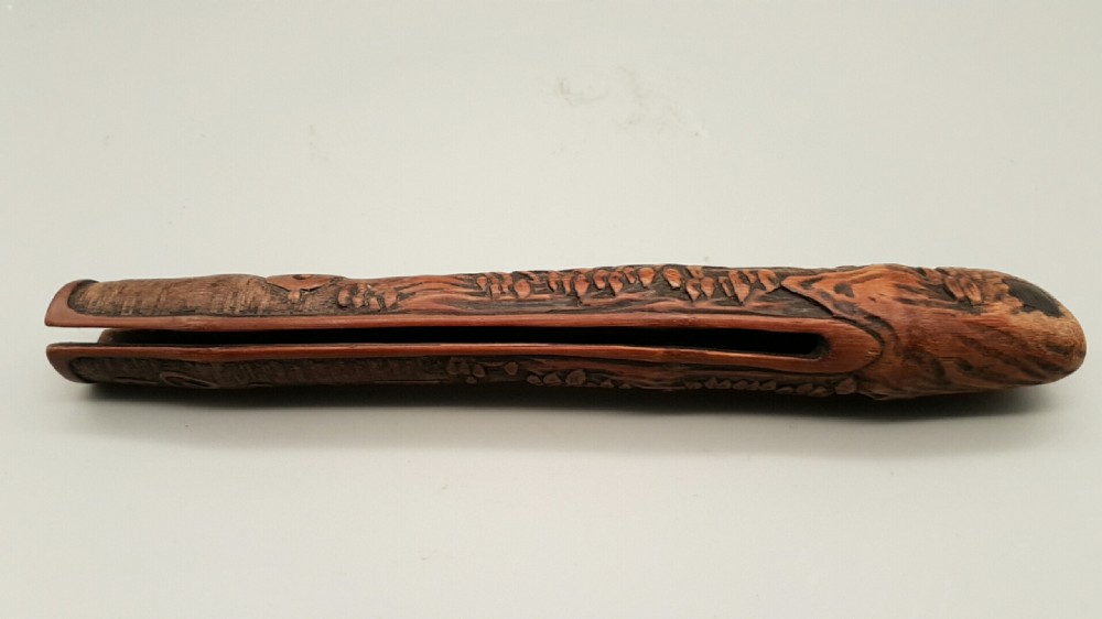 Japanese Meiji Bamboo Pipecase (Kiseruzutsu) of Otoshi-Zutsu Form View VI
