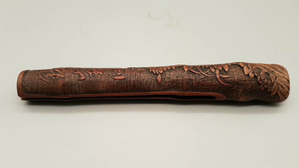 Japanese Meiji Bamboo Pipecase (Kiseruzutsu) of Otoshi-Zutsu Form View VII