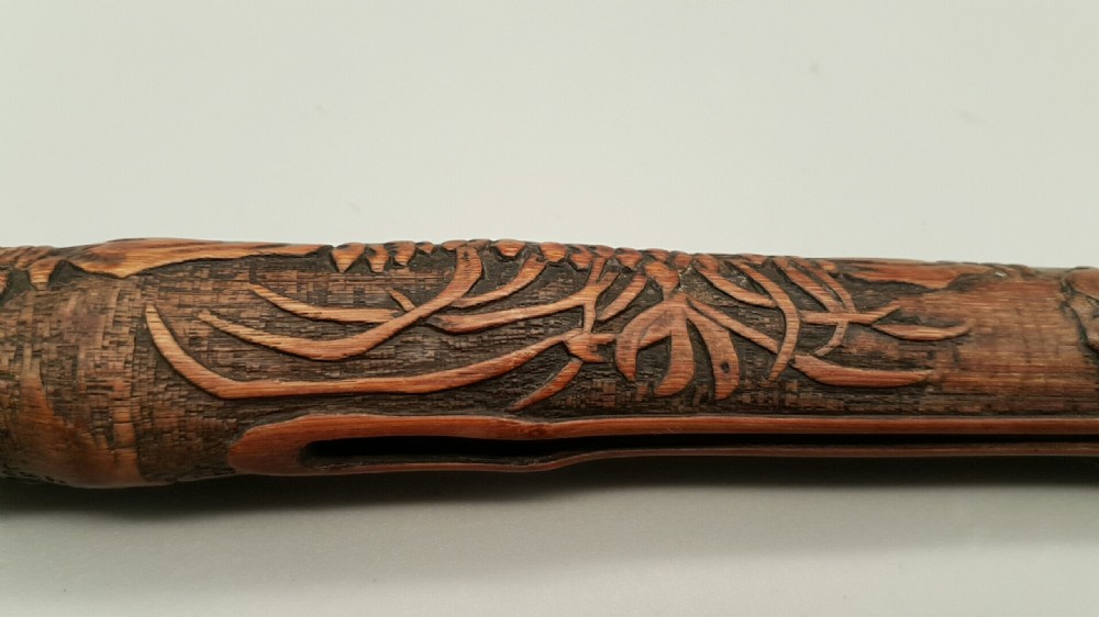 Japanese Meiji Bamboo Pipecase (Kiseruzutsu) of Otoshi-Zutsu Form View VIII