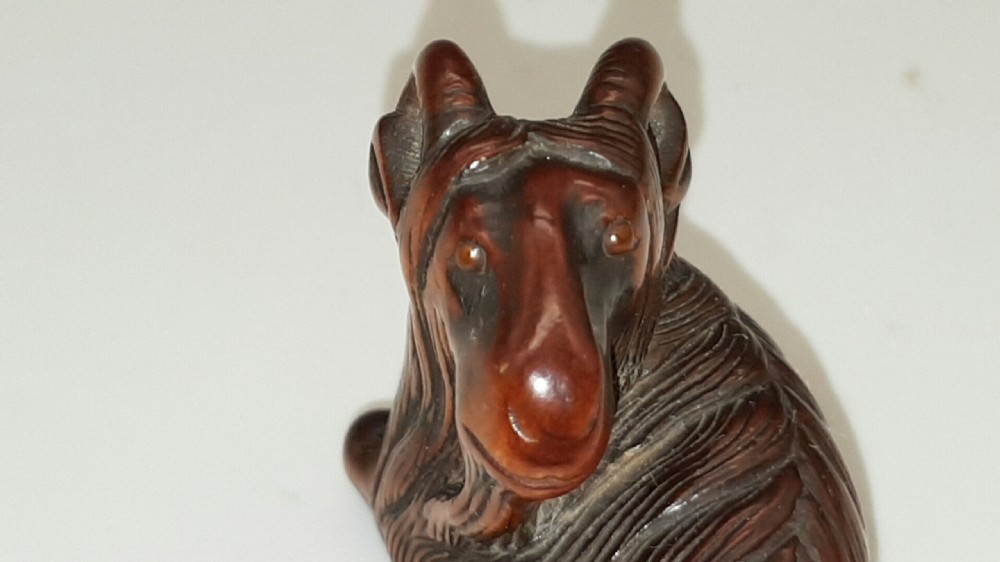 Magnificent Japanese Edo (18thC) Boxwood Netsuke of a Recumbent Ram View IV