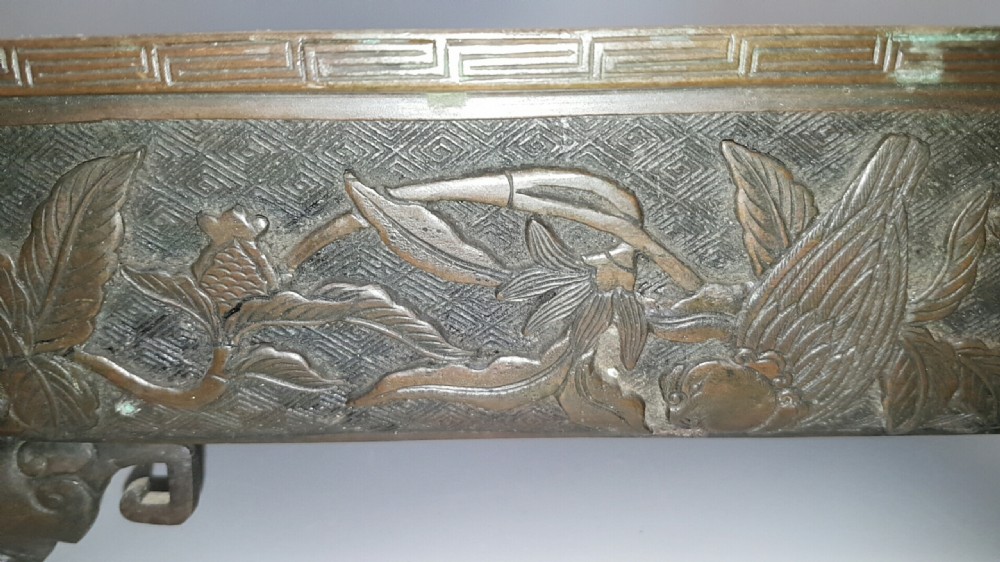 Excellent Japanese Meiji (19thC) Bronze Rectangular Jardiniere View II