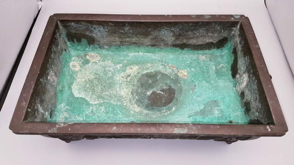Excellent Japanese Meiji (19thC) Bronze Rectangular Jardiniere View VII