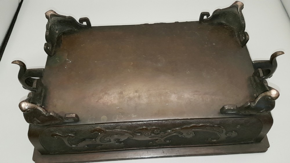 Excellent Japanese Meiji (19thC) Bronze Rectangular Jardiniere View VIII
