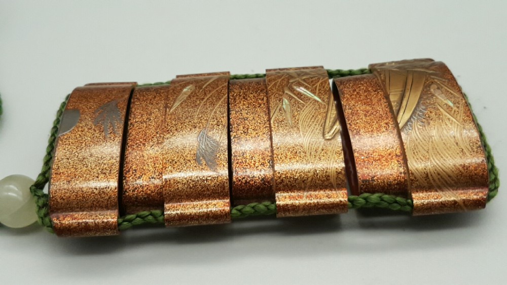Japanese Edo (19thC) Three-Case Gold Lacquer Inro by Jitokusai View VII