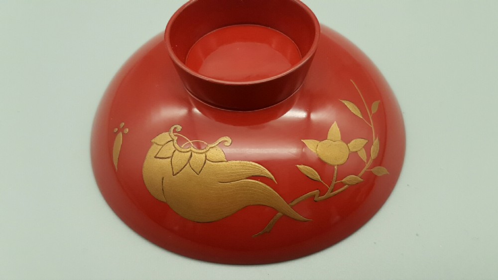 Three Exquisite Japanese Meiji (19thC) Lacquer Sake Cups View VIII