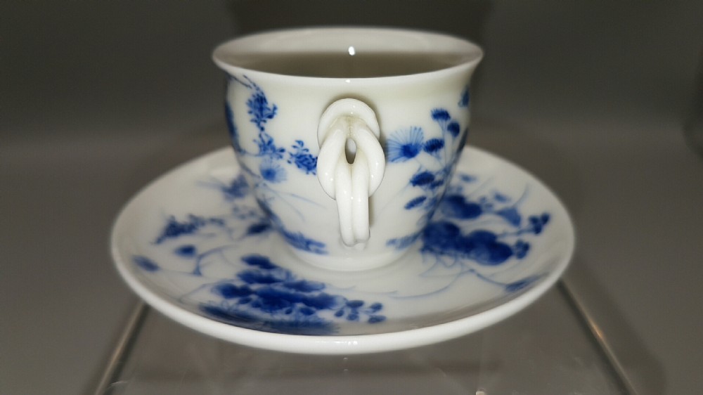 Exquisite Japanese Meiji (19thC) Arita Blue & White Cup and Saucer View III