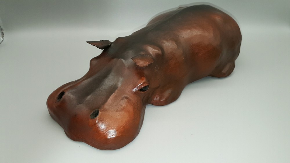 Charming Antique Leather Hippopotamus as Sold by Liberty of London