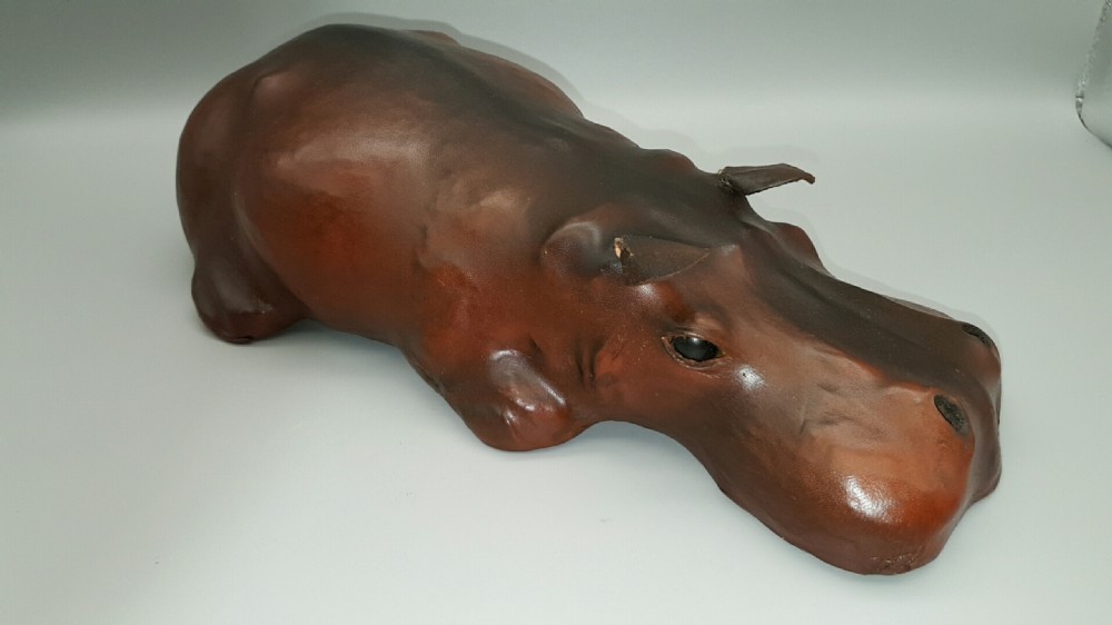 Charming Antique Leather Hippopotamus as Sold by Liberty of London View II