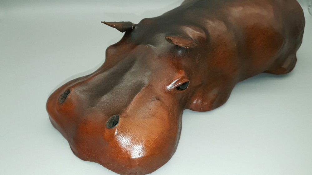Charming Antique Leather Hippopotamus as Sold by Liberty of London View VI