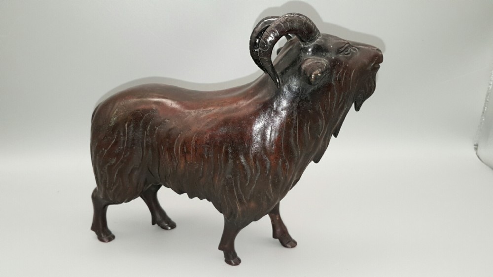 Superb Japanese Vintage (Showa, early 20thC) Bronze of a Goat View II