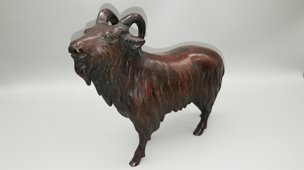 Superb Japanese Vintage (Showa, early 20thC) Bronze of a Goat View VI