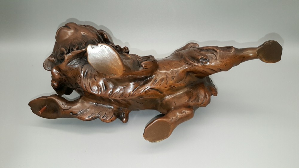Superb Japanese Meiji (early 20thC) Bronze of a Japanese Chin Dog Playing with a Ball View VI