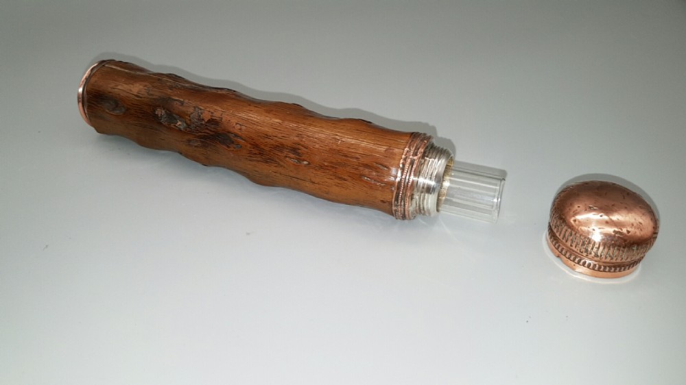 Rare Antique Victorian Gnarled Wood ‘Tippling’ Cane with a Concealed Glass Vial and Drinking Glass View V