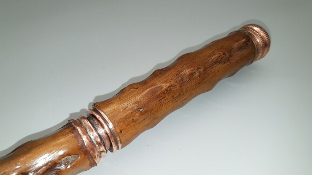 Rare Antique Victorian Gnarled Wood ‘Tippling’ Cane with a Concealed Glass Vial and Drinking Glass View VII