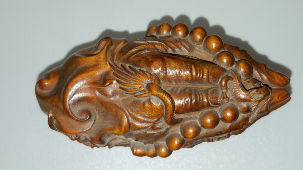 Exquisite Chinese 19thC Boxwood Carving (Treen) of Praying Hands Holding a Rosary View VI