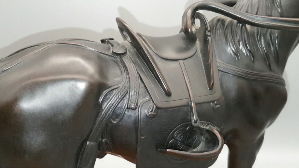 Superb Japanese Meiji (19thC) Bronze Statue (Okimono) of the Shogun’s Horse by the Maruki Company View IV