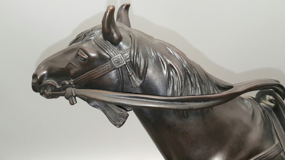 Superb Japanese Meiji (19thC) Bronze Statue (Okimono) of the Shogun’s Horse by the Maruki Company View VI
