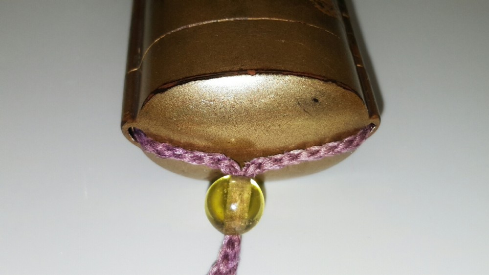 Attractive Japanese Meiji Gold 4-Case Lacquer Inro with Glass Ojime View VI