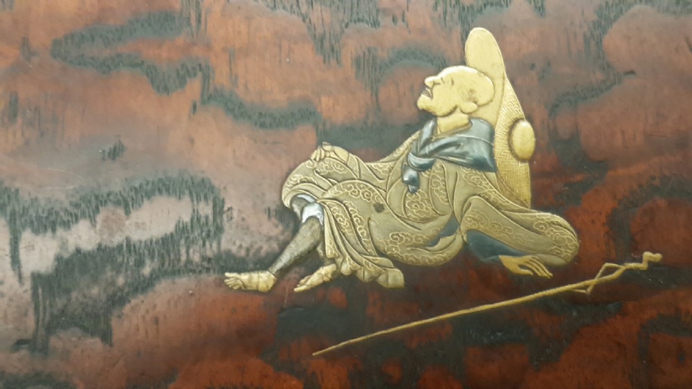 Beautiful Japanese Meiji (19thC) Lacquered Three-Tier Stationery Box  View VII